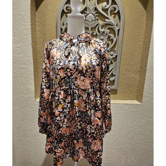 MELLODAY Dresses & Skirts - Melloday M Tiered Floral Boho Mini Dress Garden Western Baby Doll Romantic Retro